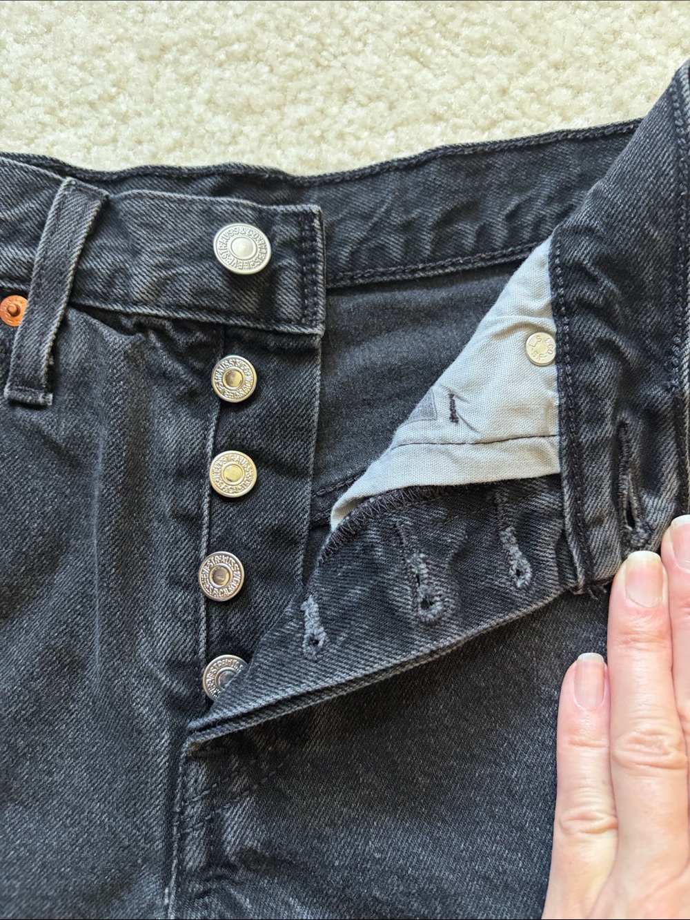 Ladies Levi's Distressed Jean Shorts - Picture 4 of 12